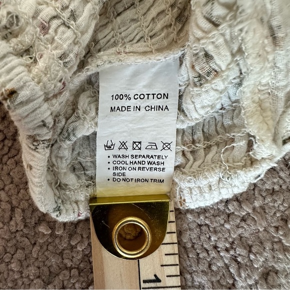 Princess Polly Smocked Floral Puff Sleeve Crop Top Cottagecore Peasant XS - Picture 6 of 9